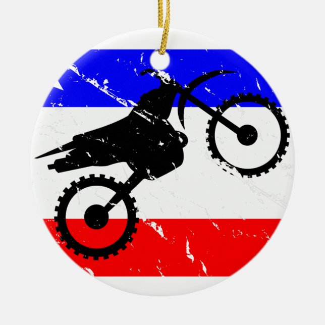 Freedom Dirt-Bike FLAIR Ceramic Ornament (Front)