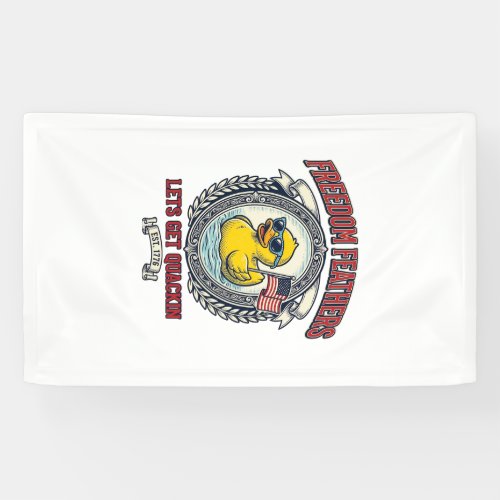 Freedom Duck Vintage Patriotic Humor Banner