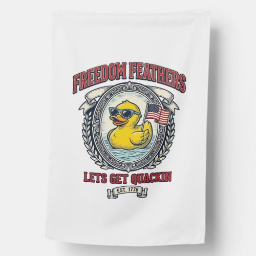 Freedom Duck Vintage Patriotic Humor House Flag