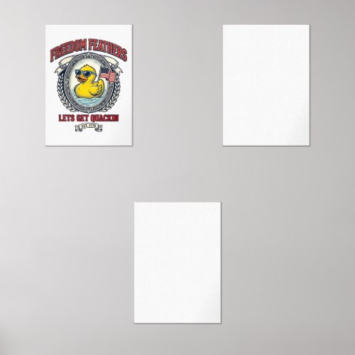 Freedom Duck Vintage Patriotic Humor Wall Art Sets