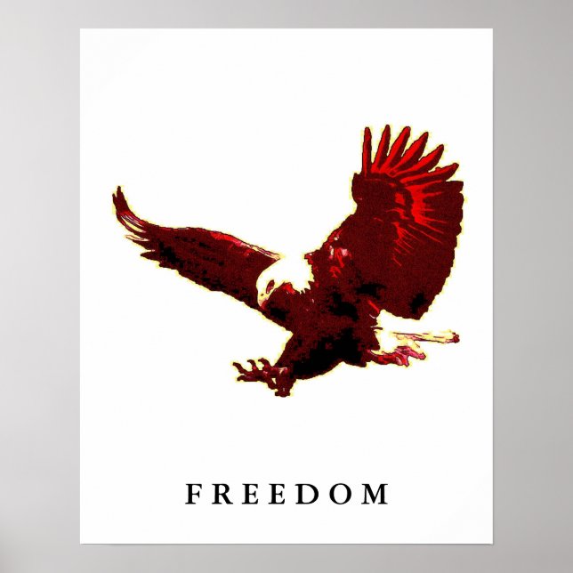 Freedom Eagle Motivational Confidence Art Poster (Front)