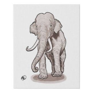 "Freedom" Elephant Faux Canvas Print