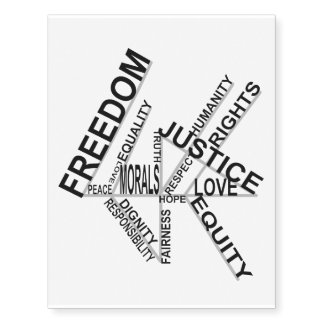 Freedom Equality Justice Temporary Tattoo