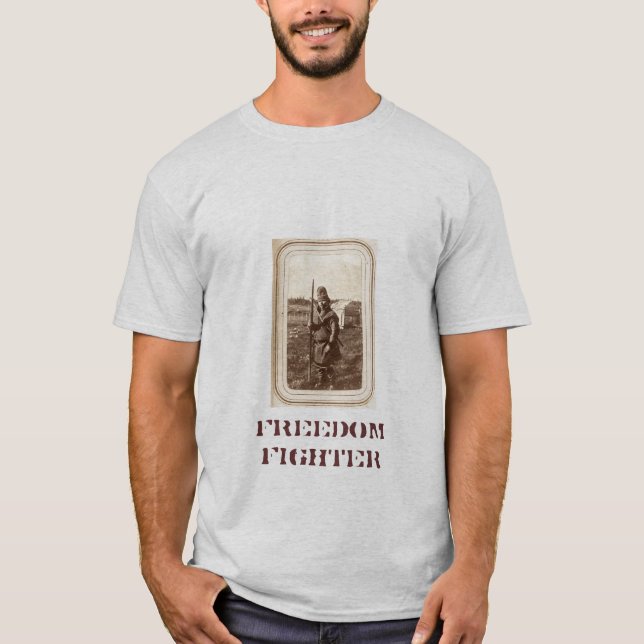 Freedom Fighter (Grey T-Shirt) T-Shirt (Front)