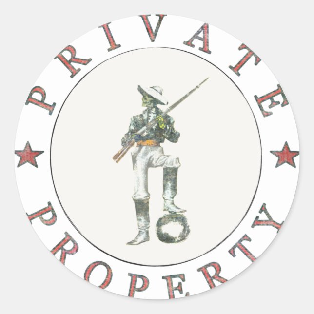Freedom Fighter Sticker Guarding Private Property (Front)