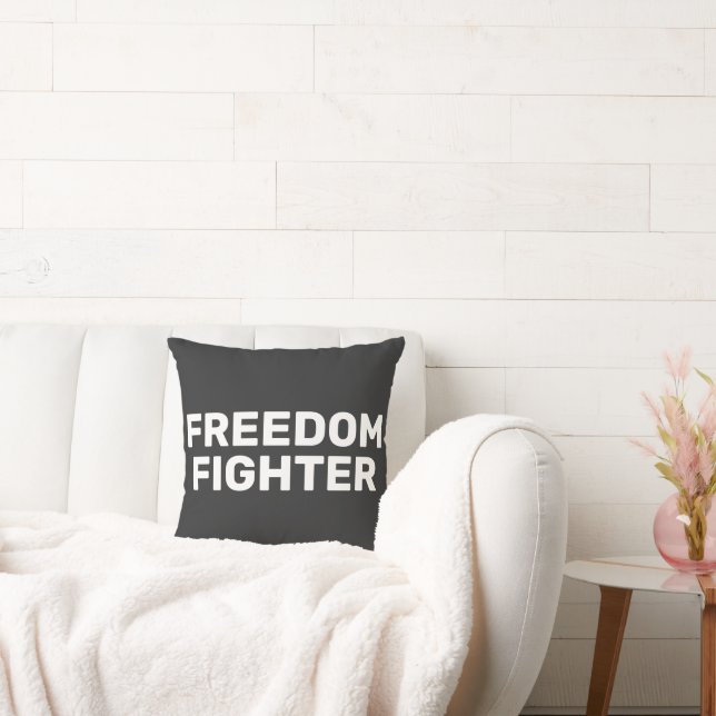 FREEDOM FIGHTER T-Shirt Throw Pillow (Couch)
