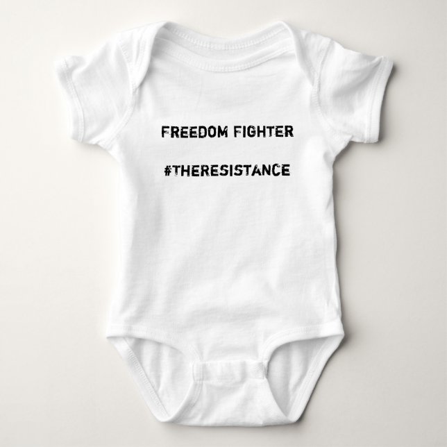 Freedom Fighter, #TheResistance Baby Bodysuit (Front)