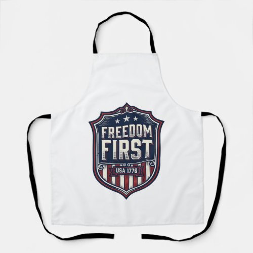 Freedom First USA 1776 Patriotic Shield T-Shirt De Apron