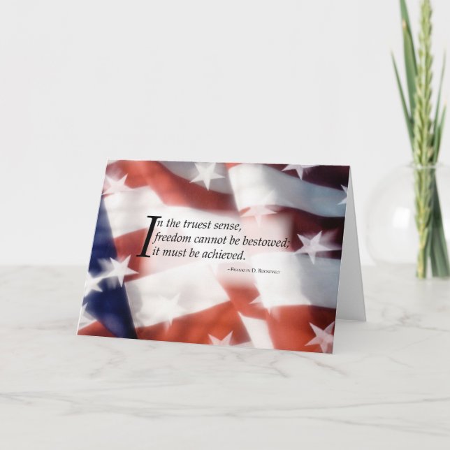Freedom Flag Letterpress Thank You Card (Front)
