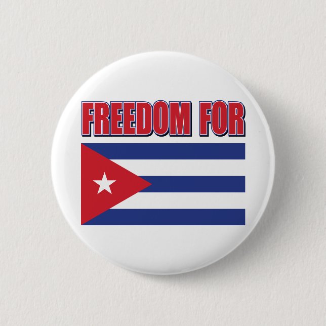 Freedom For Cuba Cuban Flag Button (Front)