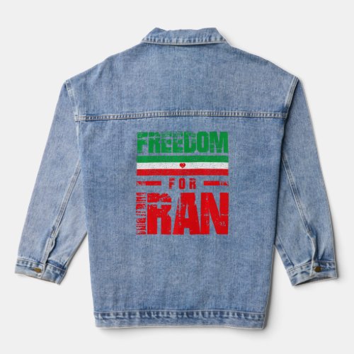 Freedom For Iran Free Iran Flag Heart Iran Azadi P Denim Jacket