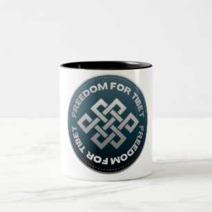 Freedom For Tibet Stitch Two-Tone Coffee Mug
