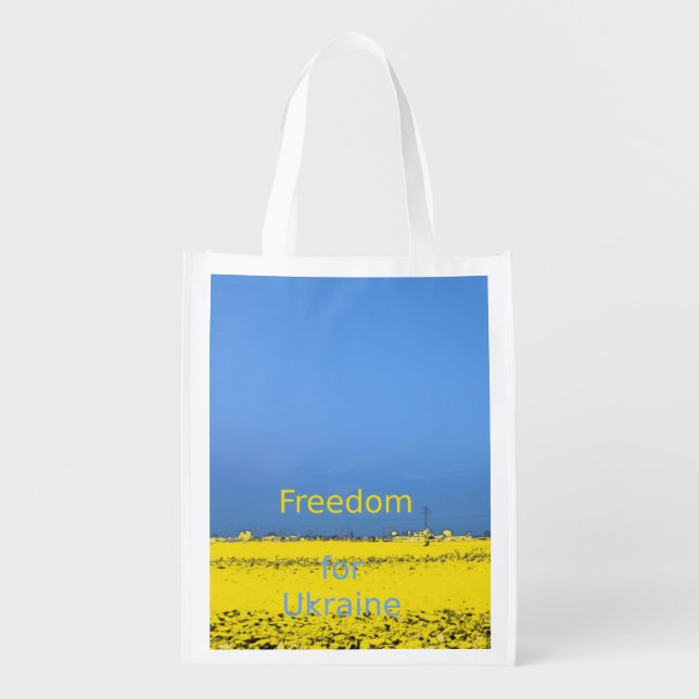 Freedom for Ukraine Grocery Bag (Front)