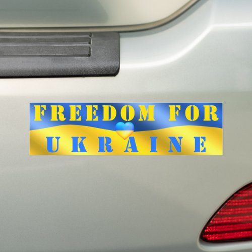 Freedom For Ukraine _ Peace Support Ukrainian Flag Bumper Sticker