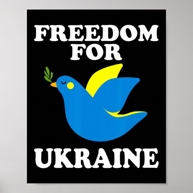 Freedom For Ukraine Support Ukrainian  Poster (Front)