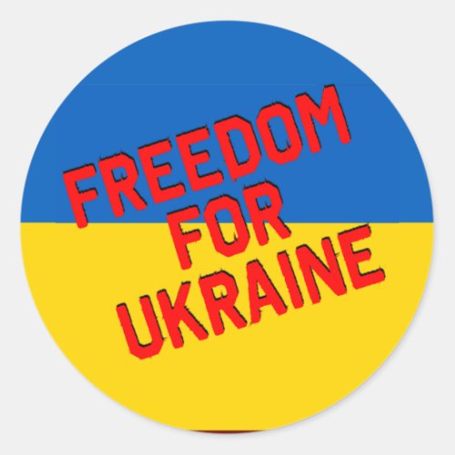 FREEDOM FOR UKRAINE with Flag Classic Round Sticker
