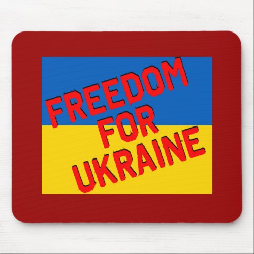 FREEDOM FOR UKRAINE with Flag Mouse Pad