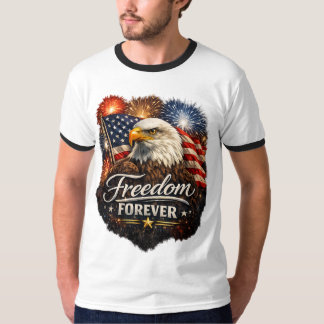 Freedom Forever – Realistic Bald Eagle 4th of July T-Shirt