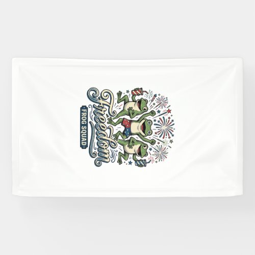Freedom Frog Squad Vintage Patriotic Shirt Design_ Banner