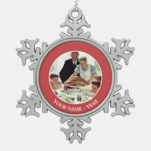 Freedom From Want Snowflake Pewter Christmas Ornament