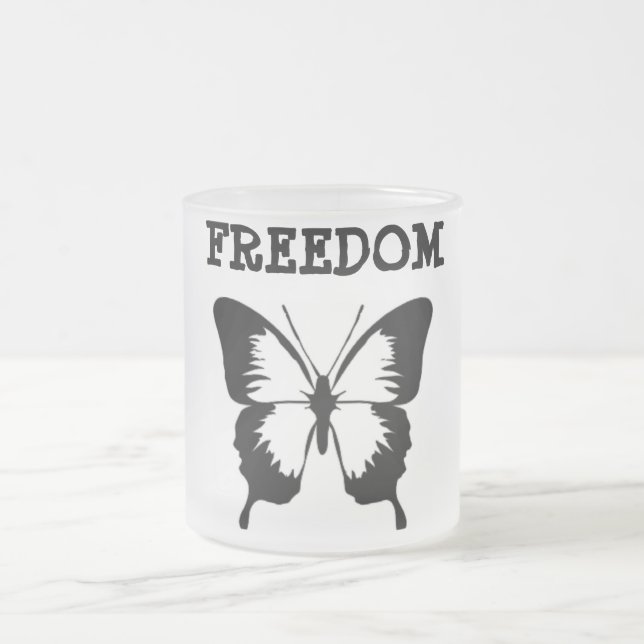 FREEDOM FROSTED GLASS COFFEE MUG (Center)