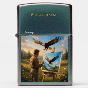 Freedom Fun -Personalized (w/ Name or Initial) Zippo Lighter