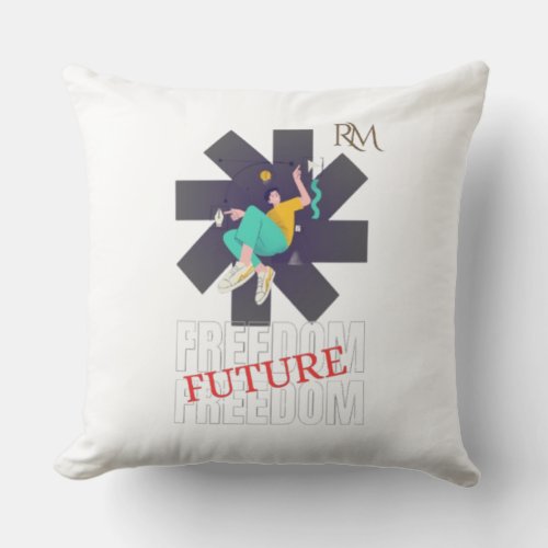 Freedom Future – Inspirational Freedom and Dream D Throw Pillow