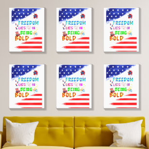 Freedom Gallery Lies In Being Bold Canvas Photo Tile