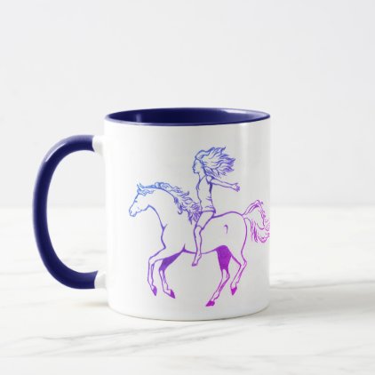 Freedom Girl Riding Horse Mug