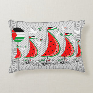 Freedom Global Sumud Flotilla Boats to Gaza Accent Pillow