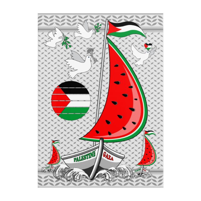 Freedom Global Sumud Flotilla Boats to Gaza Acrylic Print (Front)