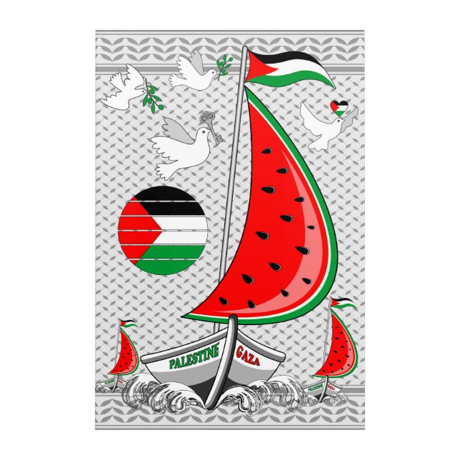 Freedom Global Sumud Flotilla Boats to Gaza Acrylic Print (Front)