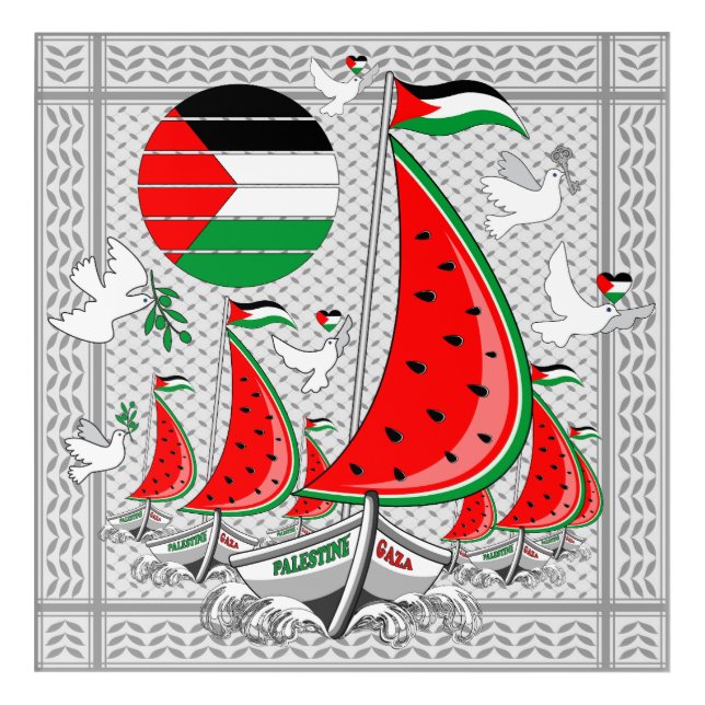 Freedom Global Sumud Flotilla Boats to Gaza Acrylic Print (Front)
