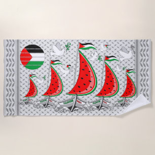Freedom Global Sumud Flotilla Boats to Gaza Beach Towel