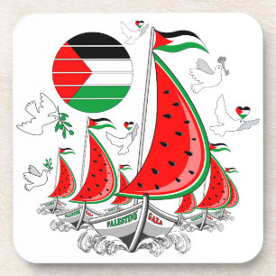 Freedom Global Sumud Flotilla Boats to Gaza Beverage Coaster
