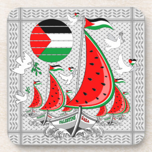 Freedom Global Sumud Flotilla Boats to Gaza Beverage Coaster