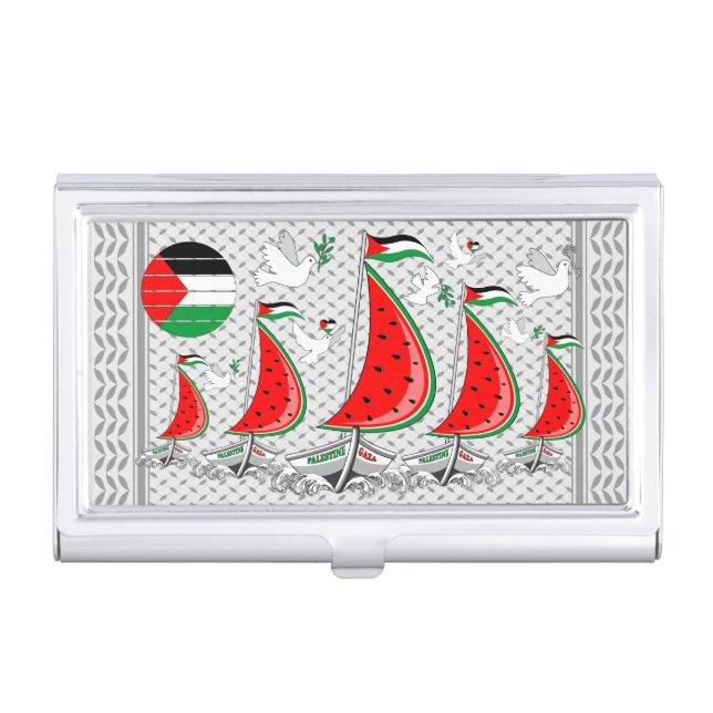 Freedom Global Sumud Flotilla Boats to Gaza Business Card Case (Front)