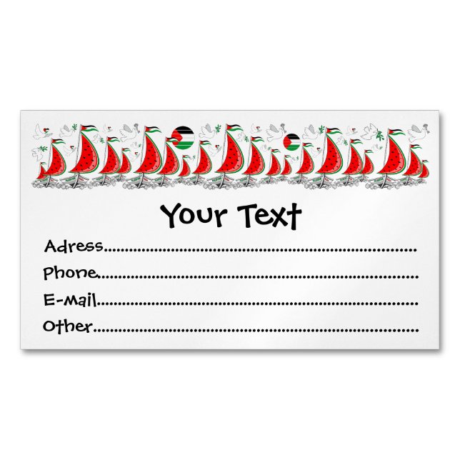 Freedom Global Sumud Flotilla Boats to Gaza Business Card Magnet (Front)