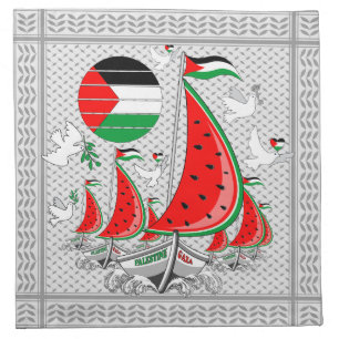 Freedom Global Sumud Flotilla Boats to Gaza Cloth Napkin