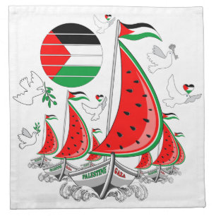 Freedom Global Sumud Flotilla Boats to Gaza Cloth Napkin