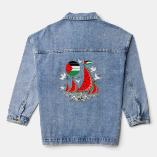Freedom Global Sumud Flotilla Boats to Gaza Denim Jacket