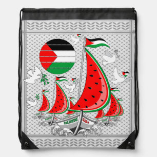 Freedom Global Sumud Flotilla Boats to Gaza Drawstring Bag