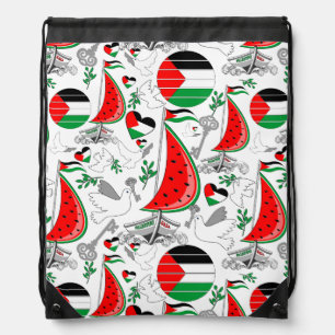Freedom Global Sumud Flotilla Boats to Gaza Drawstring Bag