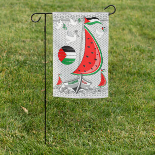 Freedom Global Sumud Flotilla Boats to Gaza Garden Flag