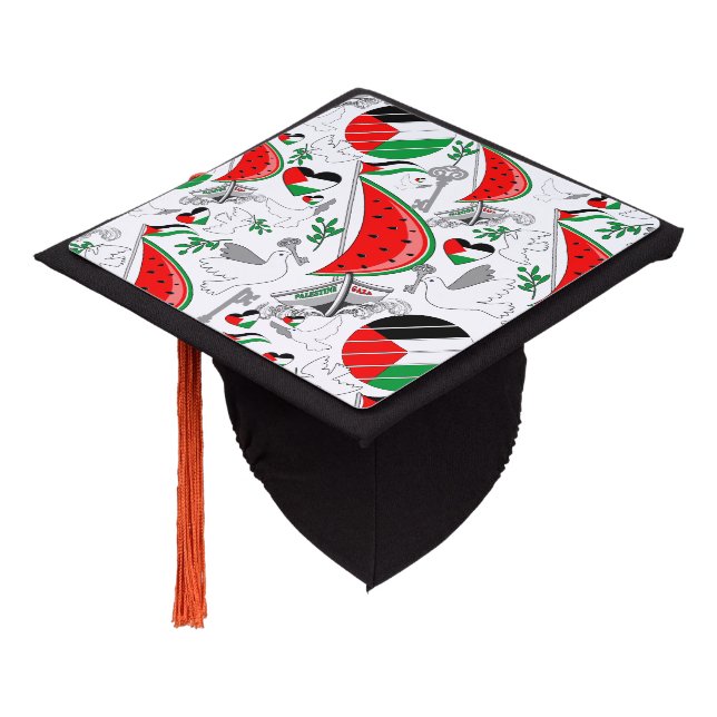 Freedom Global Sumud Flotilla Boats to Gaza Graduation Cap Topper (Angled)