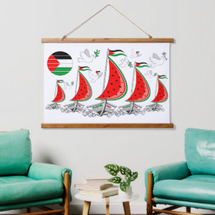 Freedom Global Sumud Flotilla Boats to Gaza Hanging Tapestry
