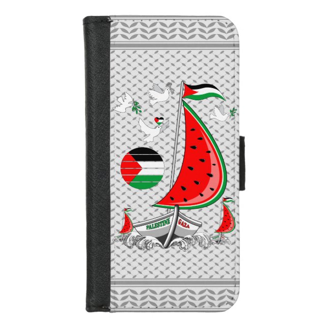 Freedom Global Sumud Flotilla Boats to Gaza iPhone Wallet Case (Front)