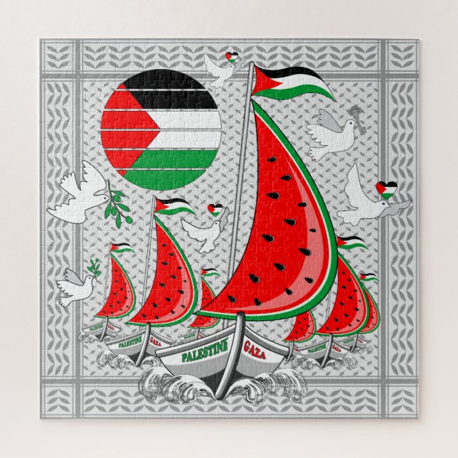 Freedom Global Sumud Flotilla Boats to Gaza Jigsaw Puzzle (Vertical)