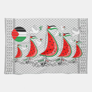 Freedom Global Sumud Flotilla Boats to Gaza Kitchen Towel