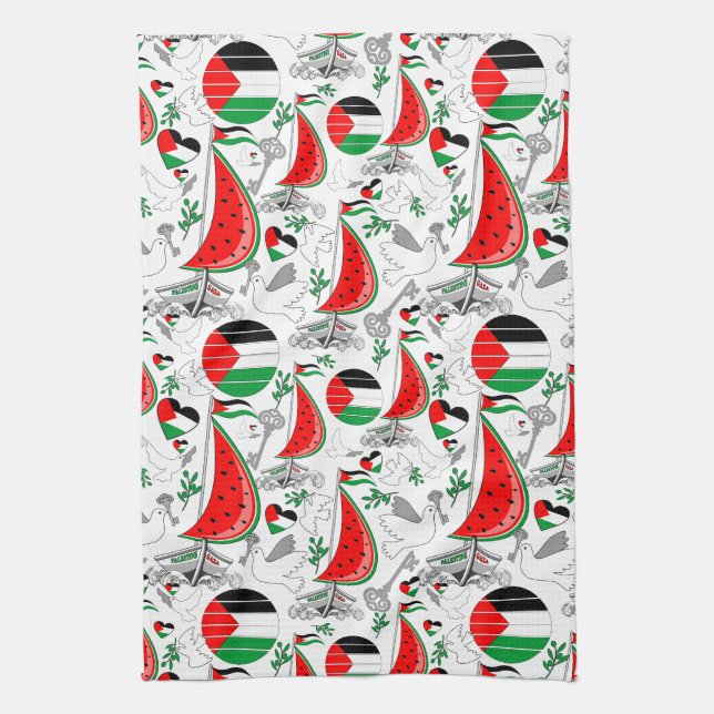 Freedom Global Sumud Flotilla Boats to Gaza Kitchen Towel (Vertical)